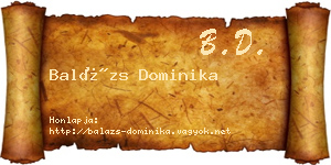 Balázs Dominika névjegykártya