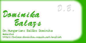 dominika balazs business card